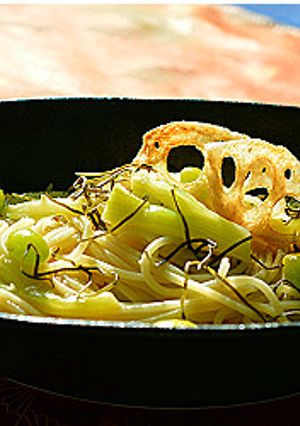 翡翠(ひすい)茄子と銀杏のスパゲティ♪-レシピのメイン写真