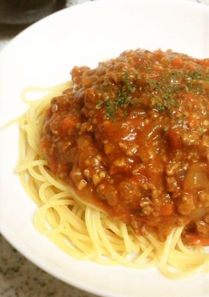 ぱぱっと！ミートソーススパゲッティ-レシピのメイン写真