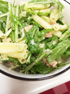 水菜とマカロニのシャキシャキサラダ♪♪-レシピのメイン写真