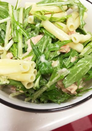 水菜とマカロニのシャキシャキサラダ♪♪-レシピのメイン写真