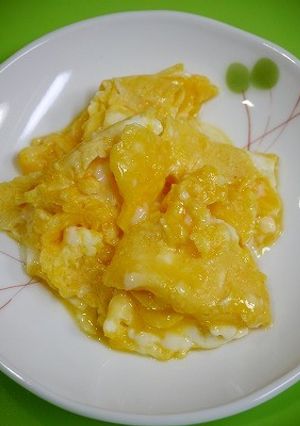 レンジで簡単！甘～いスクランブルエッグ-レシピのメイン写真