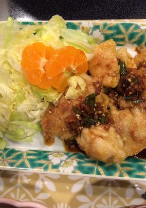 鶏モモ肉を 玉子衣焼きで ネギソース添え-レシピのメイン写真