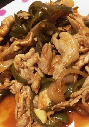 豚肉ピーマン玉ねぎのケチャップ炒め-レシピのメイン写真