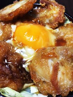残り物唐揚げで簡単!月見唐揚げ丼-レシピのメイン写真