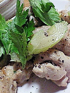 お手軽に♪鶏肉とセロリのマヨ醤油炒め☆-レシピのメイン写真