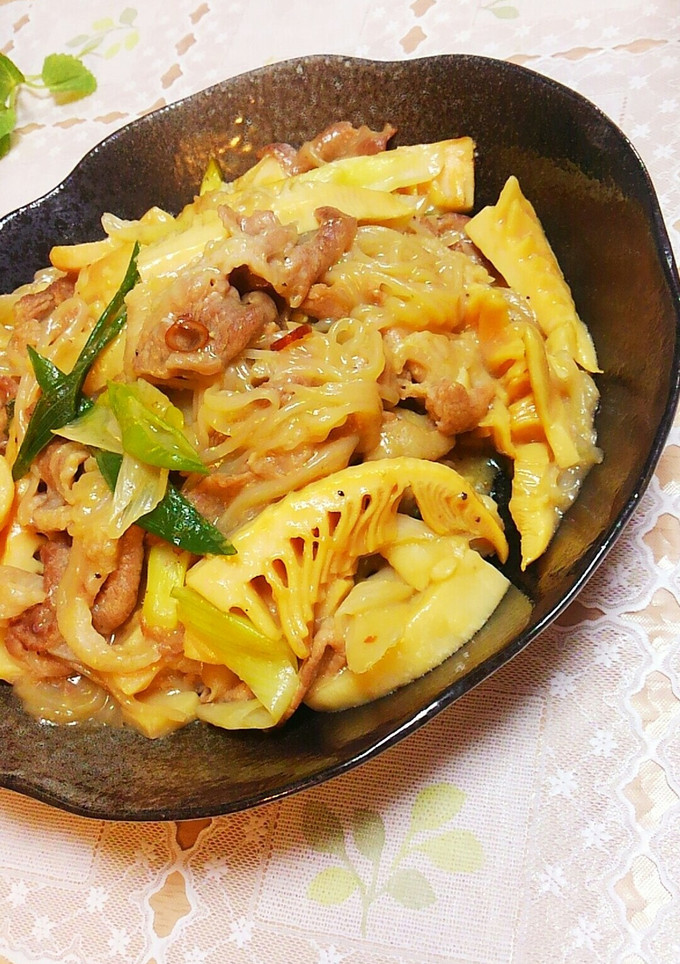 豚しらたきと筍の甘辛味噌炒め-レシピのメイン写真