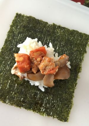 煮込みハンバーグの手巻きごはん-レシピのメイン写真