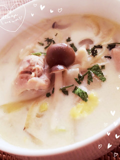。.:*簡単白菜のミルクスープ・*:.。-レシピのメイン写真