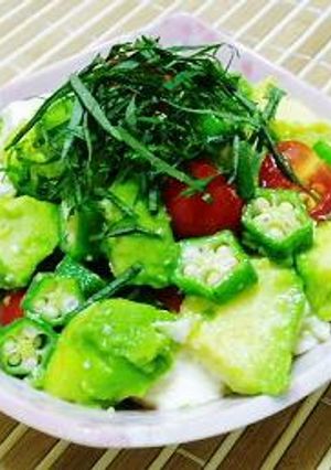アボカド・オクラ・豆腐のサラダ。-レシピのメイン写真