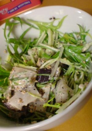 シャキシャキ水菜とタコのサラダ-レシピのメイン写真