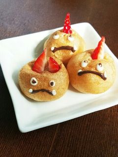 子供と一緒に 鬼シュークリーム節分に-レシピのメイン写真