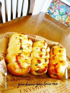 定番☆簡単♪ウインナーパン♡HB-レシピのメイン写真