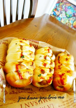 定番☆簡単♪ウインナーパン♡HB-レシピのメイン写真
