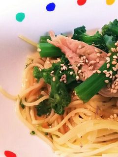 菜の花とせせりの和風パスタ。-レシピのメイン写真