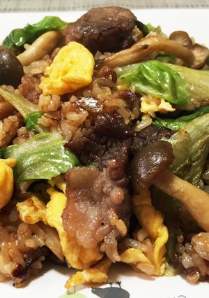 ガッツリ！牛肉とレタスのオイスター炒飯！-レシピのメイン写真
