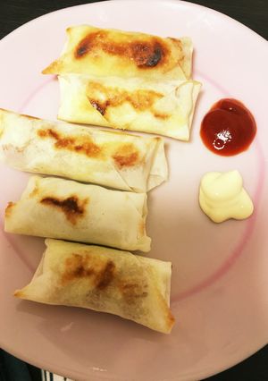 簡単おやつ☆ちくわとポテトの焼き春巻き-レシピのメイン写真