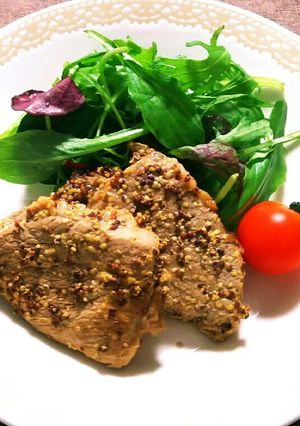 低糖質レシピ☆豚もも肉のマスタード焼き-レシピのメイン写真