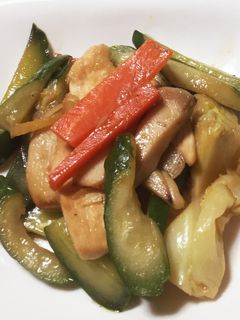 キュウリと鶏むね肉の中華風炒め-レシピのメイン写真