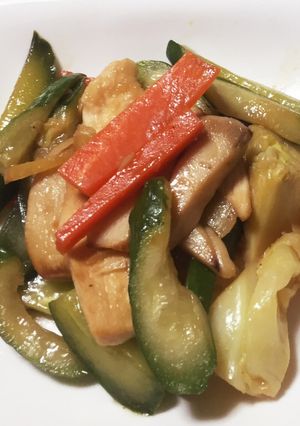 キュウリと鶏むね肉の中華風炒め-レシピのメイン写真