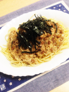 ツナマヨ♡納豆ポン酢パスタ-レシピのメイン写真