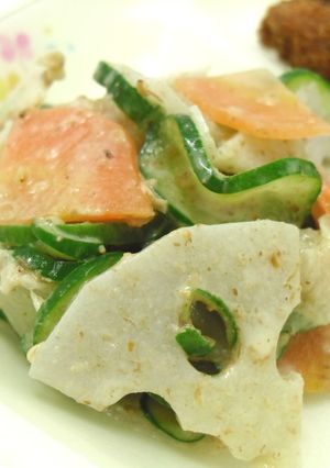 南房総市給食◆れんこんシャキシャキサラダ-レシピのメイン写真