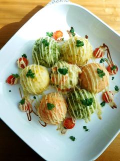 カラフルな焼きポテトサラダ-レシピのメイン写真