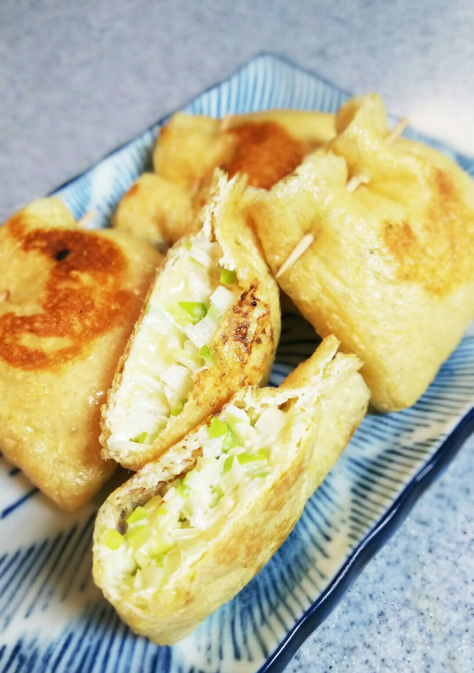 長ねぎ柚子胡椒マヨ＆チーズin油揚げ焼き-レシピのメイン写真