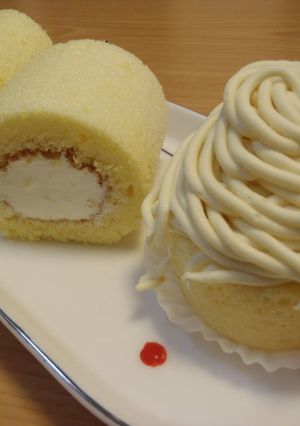 ミニロールケーキ＆マロンモンブラン-レシピのメイン写真
