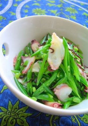 *スナップえんどうの塩昆布和え*-レシピのメイン写真