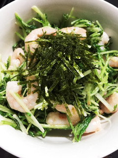 バター香る水菜とエビの簡単サラダ-レシピのメイン写真