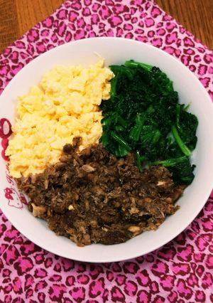 節約!水煮サバ缶で簡単三色丼♥-レシピのメイン写真