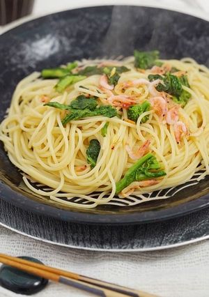 桜えびと菜の花のスパゲティ-レシピのメイン写真