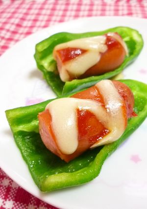 お弁当に★ソーセージdeピーマン肉詰め風-レシピのメイン写真