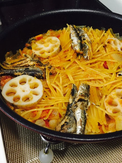 ラタトゥイユと青魚のパスタパエリア-レシピのメイン写真