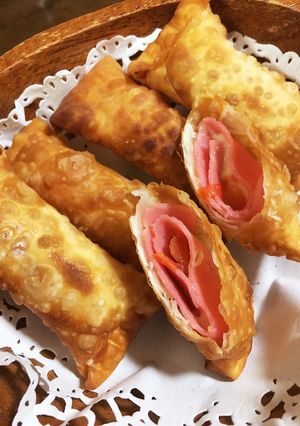 【ハム・チーズ・ミニトマトの揚げ餃子】-レシピのメイン写真