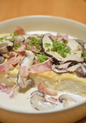 お豆腐のきのこクリームソース-レシピのメイン写真