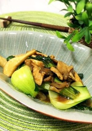 青梗菜とエリンギのカレー風味炒め-レシピのメイン写真