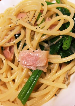 ベーコンとほうれん草のオイルソースパスタ-レシピのメイン写真
