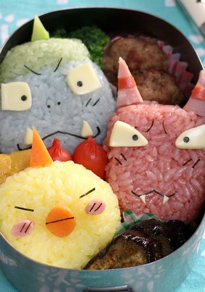 節分弁当☆子鬼トリオのキャラ弁-レシピのメイン写真