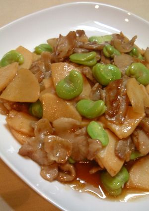 豚とそら豆とたけのこの黒酢炒め-レシピのメイン写真