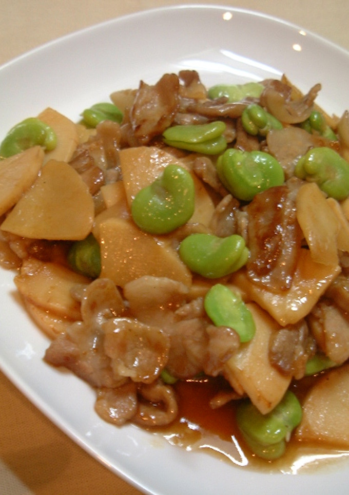 豚とそら豆とたけのこの黒酢炒め-レシピのメイン写真