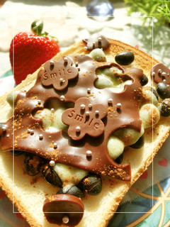 蒸し黒豆の生チョコチーズ❀デコトースト❀-レシピのメイン写真