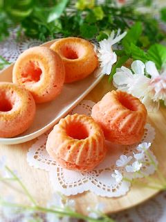 桜香る♡桜あんのふんわり焼きドーナツ-レシピのメイン写真