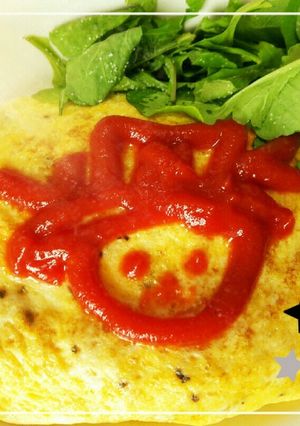 【 簡単】バジルチーズオムライス-レシピのメイン写真
