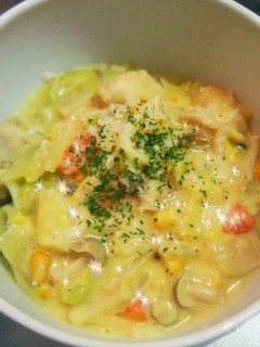 缶スープで♪チャウダー風スープパスタ-レシピのメイン写真