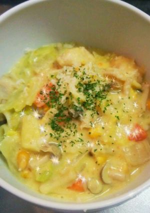 缶スープで♪チャウダー風スープパスタ-レシピのメイン写真