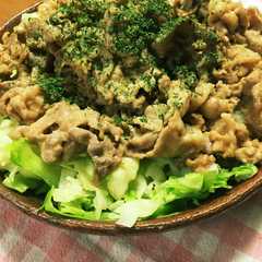 รูปของ 豚マヨ炒めのどっさりキャベツあえ