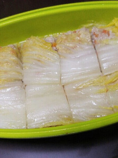 レンジで!白菜とひき肉の重ね蒸し-レシピのメイン写真