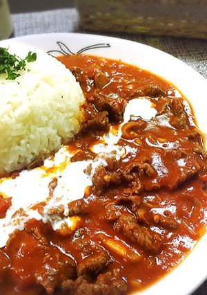 トマト缶で簡単！ビーフストロガノフ♪-レシピのメイン写真