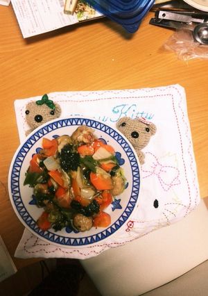 中華丼とんとんぼーると鶏肉いり-レシピのメイン写真